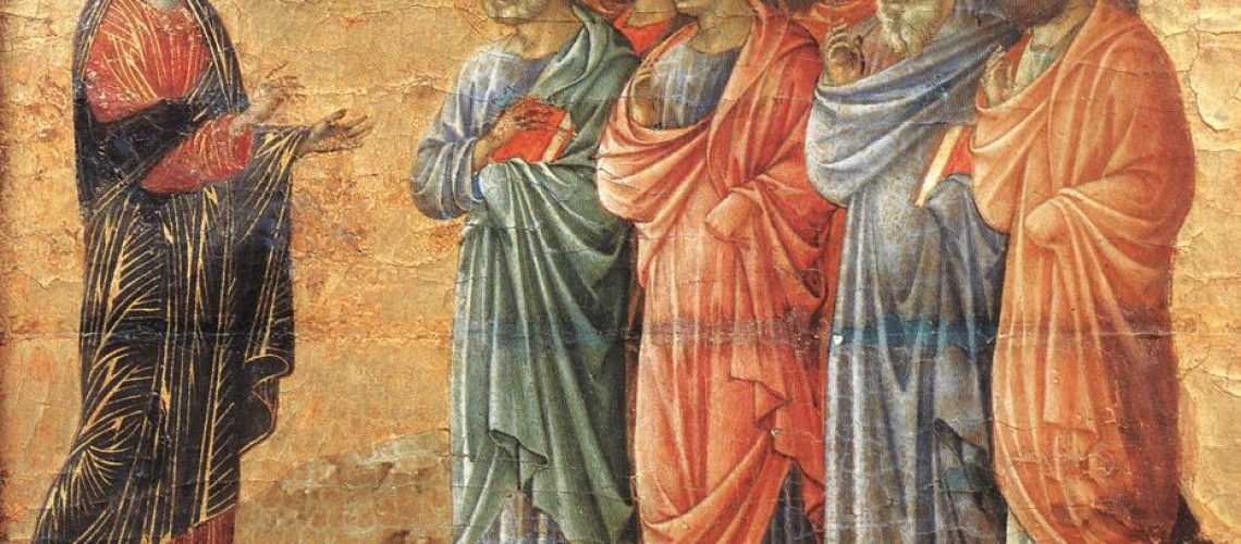 Jesus on Mt Galilee Duccio